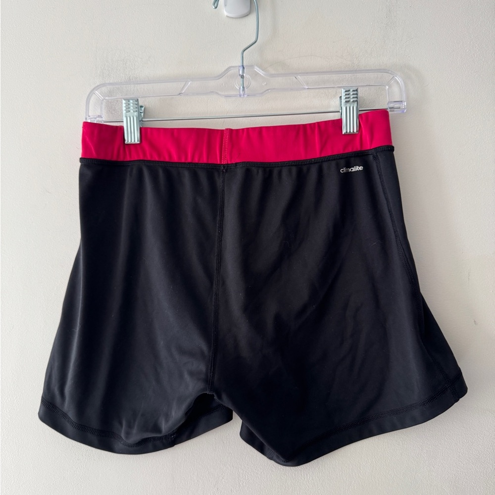 Adidas Black and Pink Climalite Spandex Running Volleyball Shorts - Picture 3 of 4